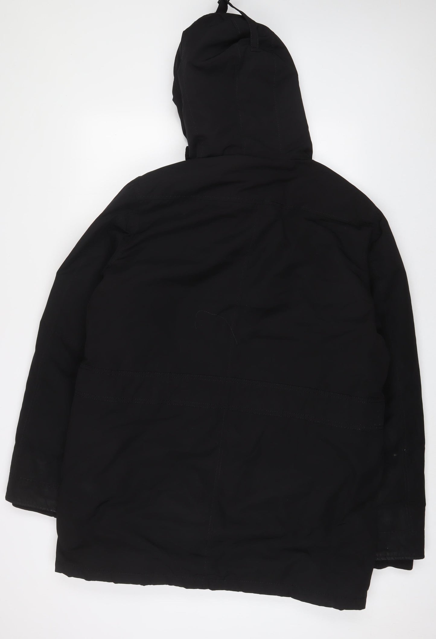 Zara Mens Black Jacket Coat Size L Zip