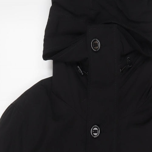 Zara Mens Black Jacket Coat Size L Zip