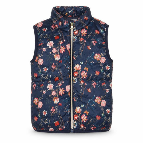 name it Girls Blue Floral Gilet Jacket Size 5 Years Zip