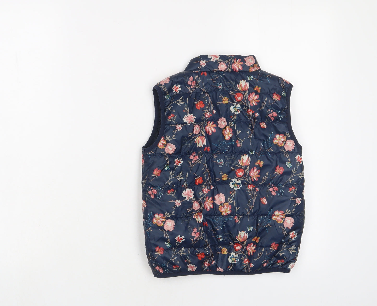 name it Girls Blue Floral Gilet Jacket Size 5 Years Zip