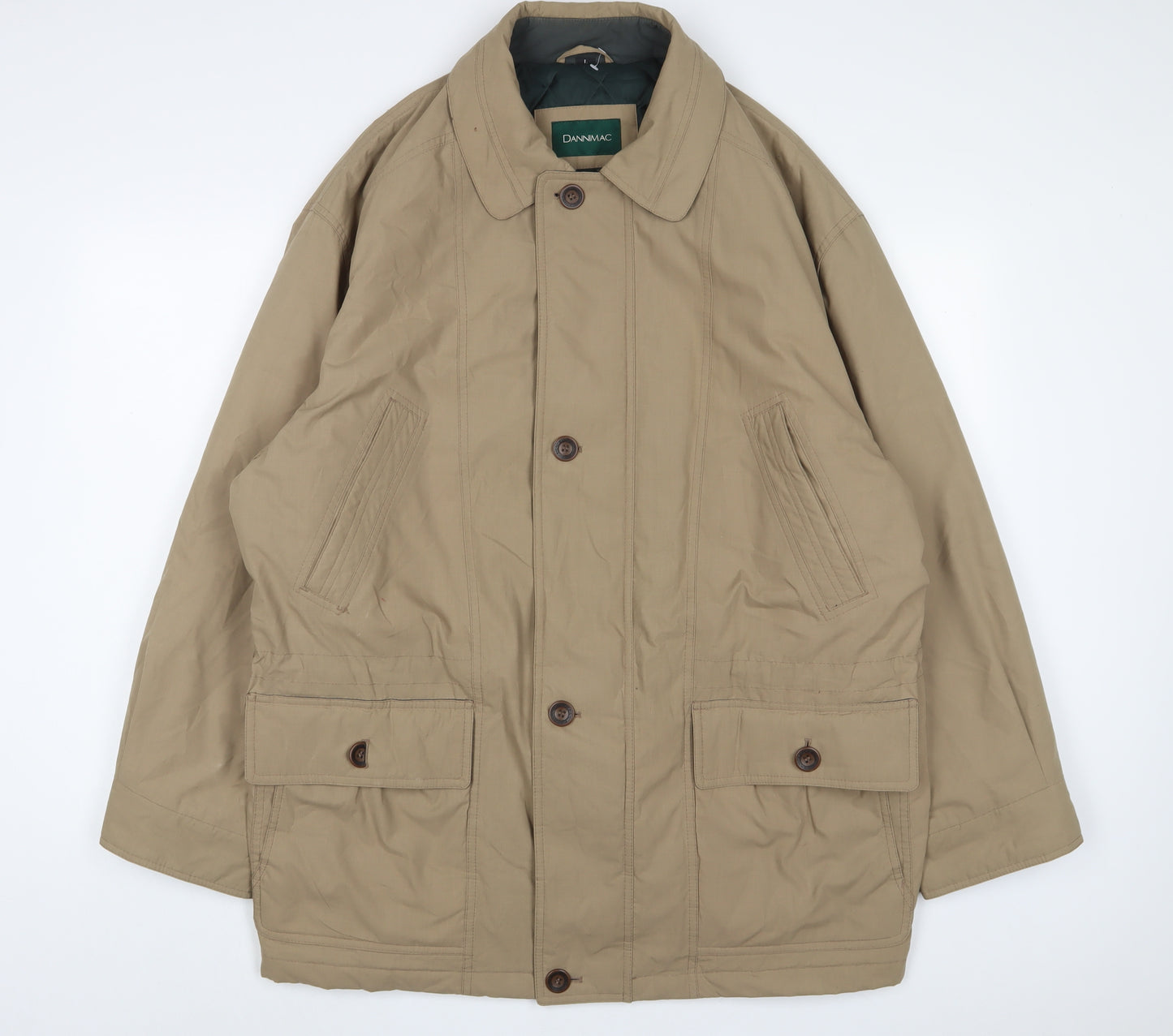Dannimac Mens Beige Jacket Coat Size L Zip
