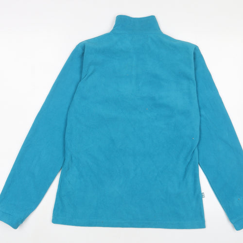 Mountain Warehouse Womens Blue Polyester Pullover Sweatshirt Size 10 Zip - Logo, Embroidered