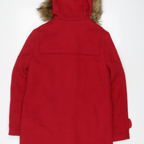 Marks and Spencer Womens Red Overcoat Coat Size 8 Zip