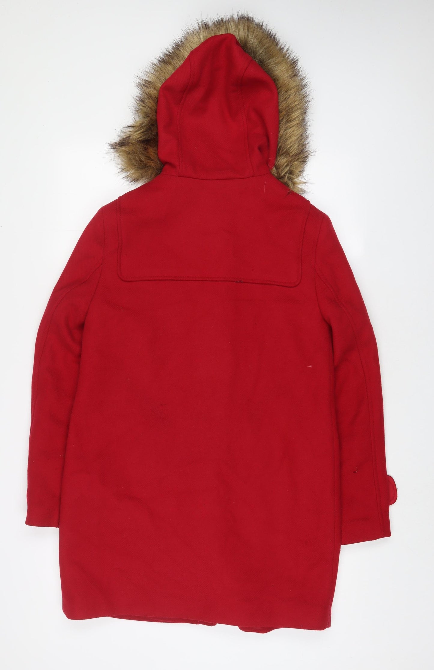 Marks and Spencer Womens Red Overcoat Coat Size 8 Zip