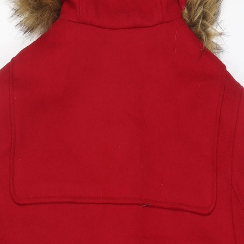 Marks and Spencer Womens Red Overcoat Coat Size 8 Zip