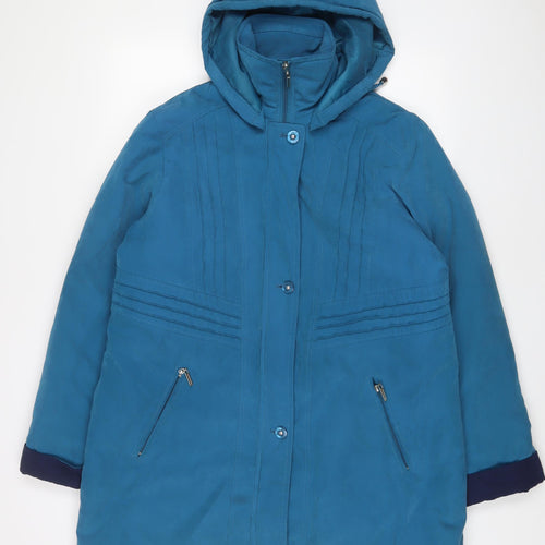JBC Collection Womens Blue Jacket Coat Size 16 Zip