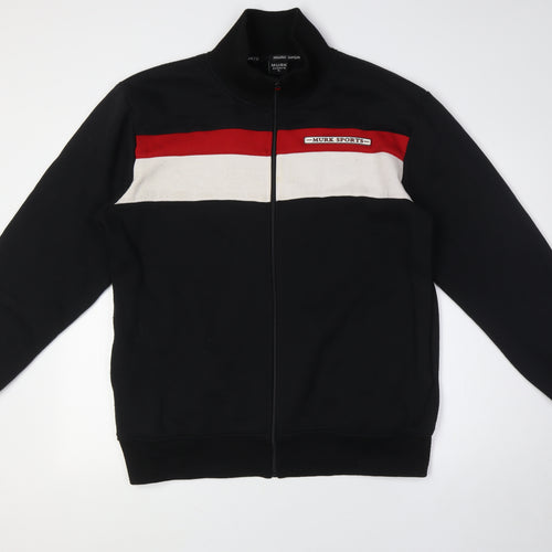 Murk Sports Mens Black Cotton Full Zip Sweatshirt Size XL