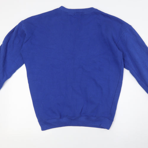 PRETTYLITTLETHING Womens Blue Cotton Pullover Sweatshirt Size S