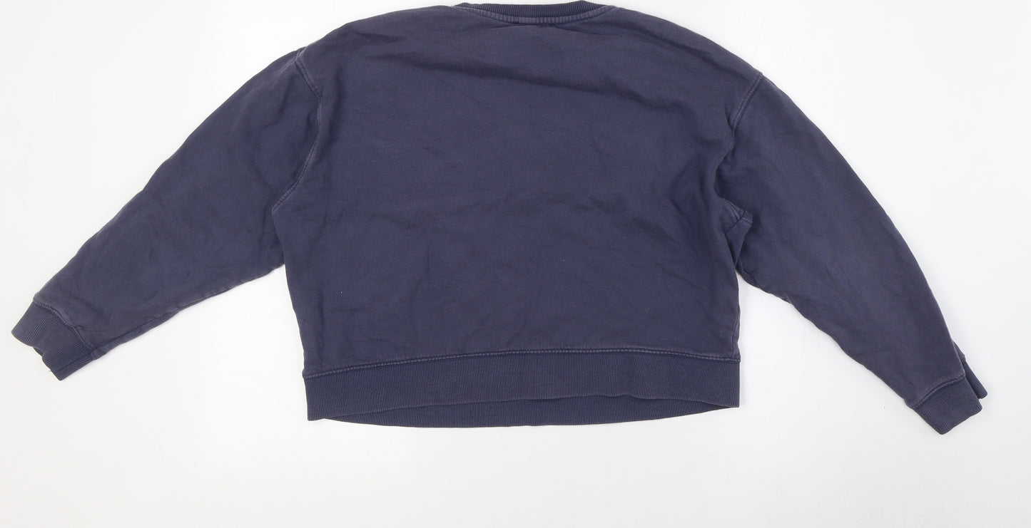 New Look Womens Blue Cotton Pullover Sweatshirt Size S - San Diego