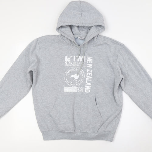 Kiwi Silver Womens Grey Polyester Pullover Hoodie Size S