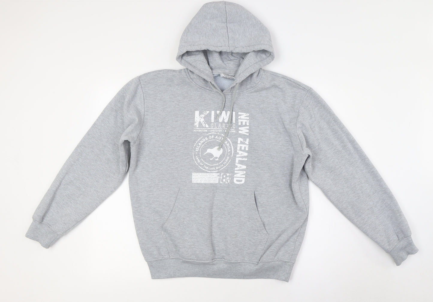 Kiwi Silver Womens Grey Polyester Pullover Hoodie Size S