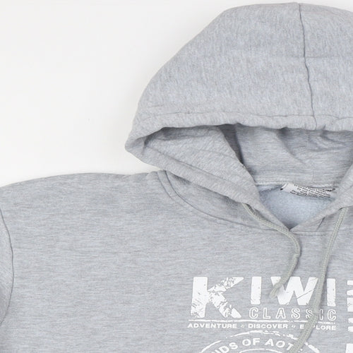 Kiwi Silver Womens Grey Polyester Pullover Hoodie Size S