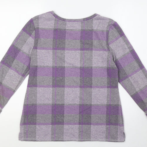 Marks and Spencer Womens Purple Polyester Basic Button-Up Size 10 Round Neck