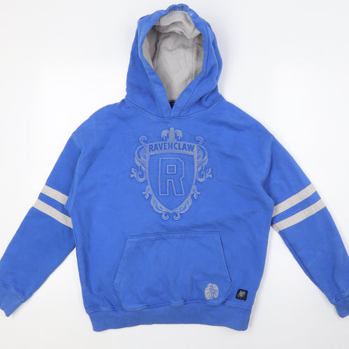 Marks and Spencer Boys Blue Cotton Pullover Hoodie Size 11-12 Years - harry potter