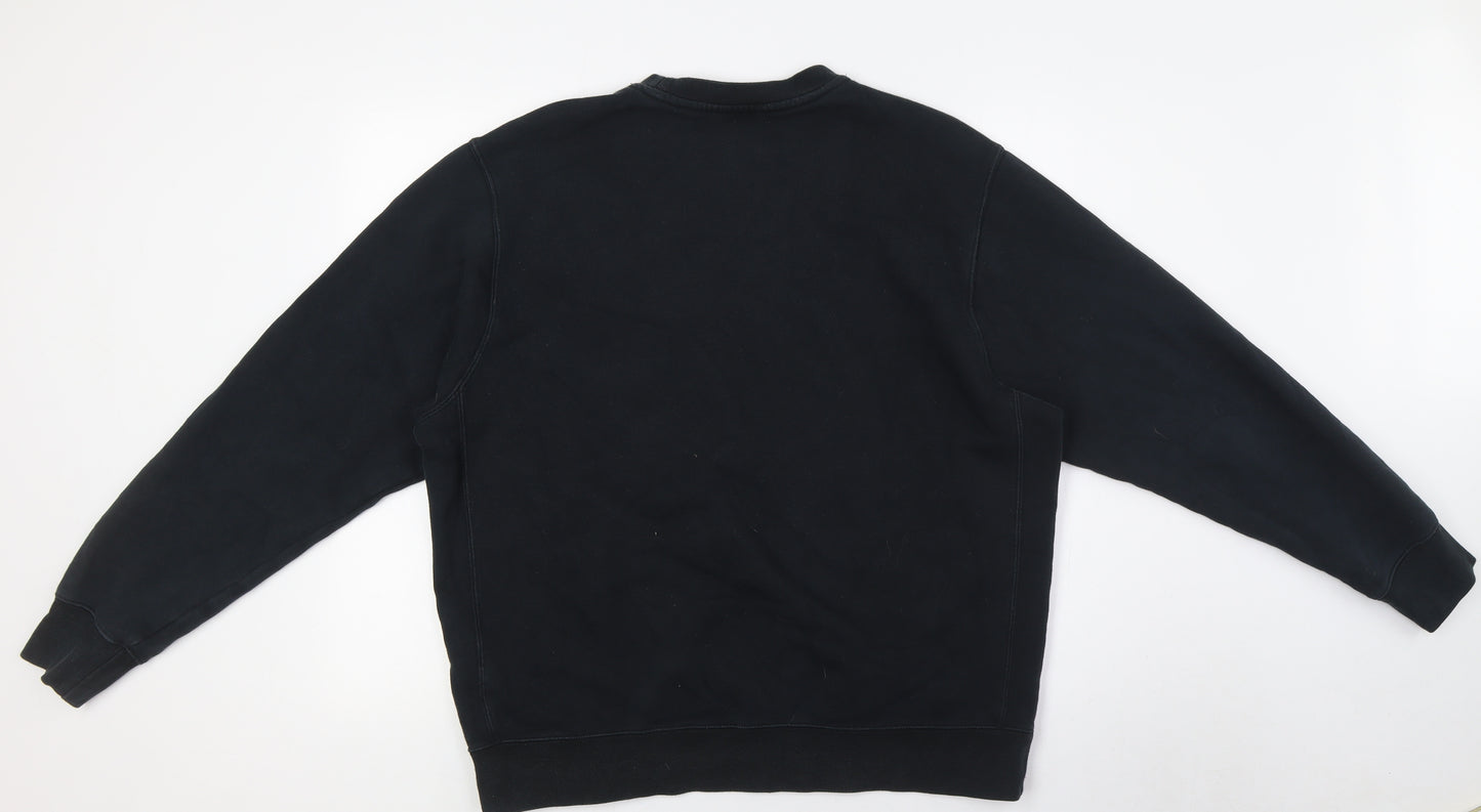 Nike Mens Black Cotton Pullover Sweatshirt Size L