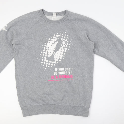 as Womens Grey Polyester Pullover Sweatshirt Size XS