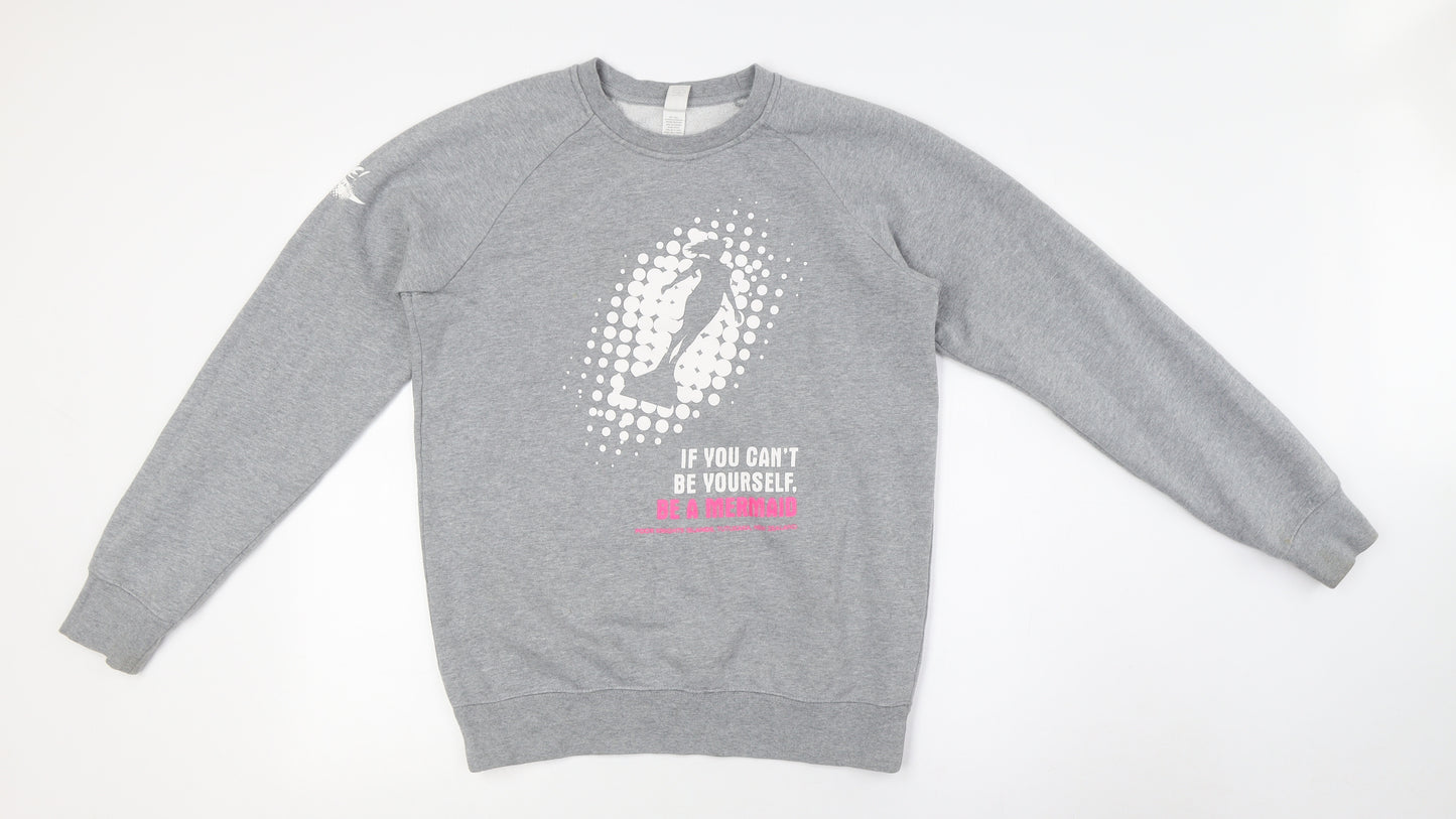 as Womens Grey Polyester Pullover Sweatshirt Size XS