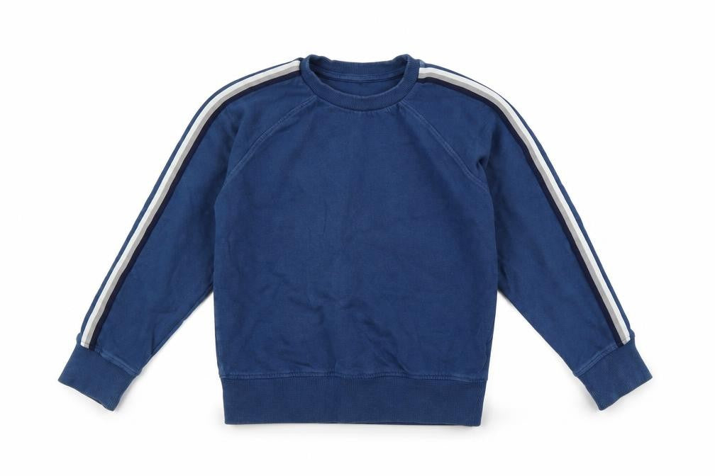 Front view of Next boys’ blue cotton pullover sweatshirt, size 9, years
