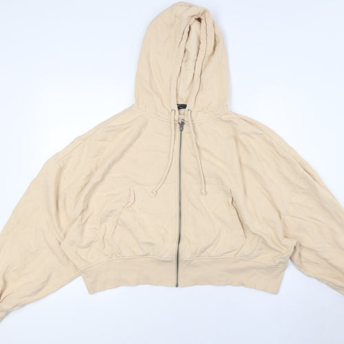 ASOS Womens Beige Polyester Full Zip Hoodie Size 10 Zip