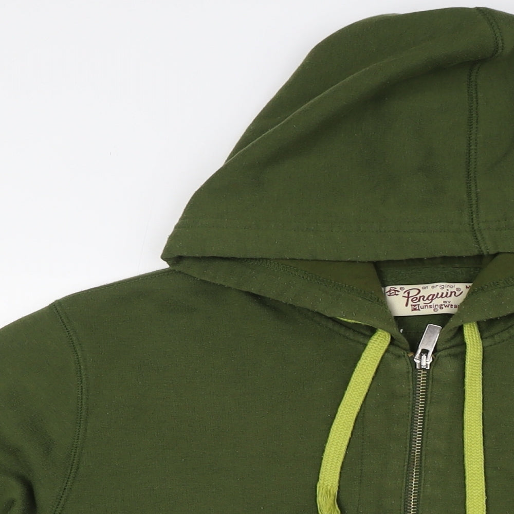 Original Penguin Mens Green Cotton Full Zip Hoodie Size M