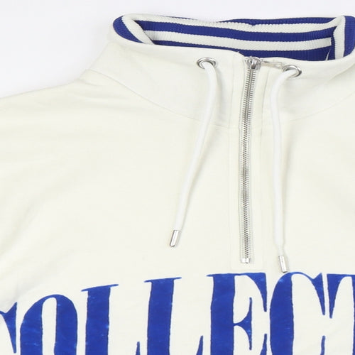 River Island Mens Blue Cotton Pullover Sweatshirt Size S - 1/4 Zip