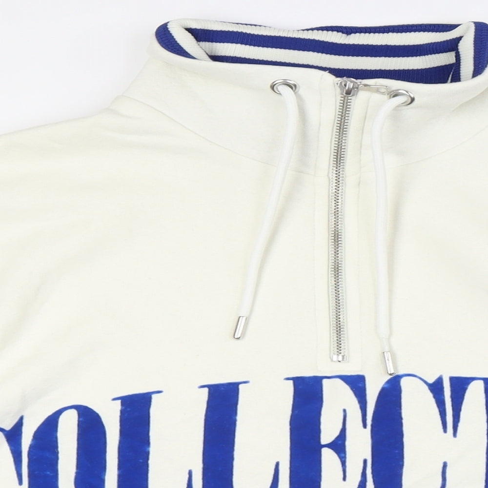 River Island Mens Blue Cotton Pullover Sweatshirt Size S - 1/4 Zip