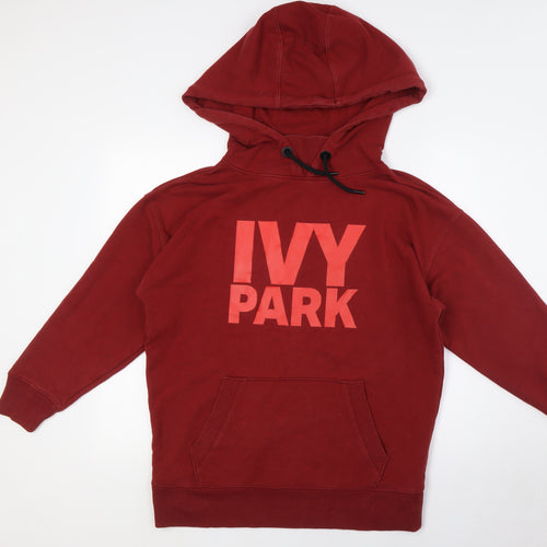 IVY PARK Mens Red Cotton Pullover Hoodie Size S