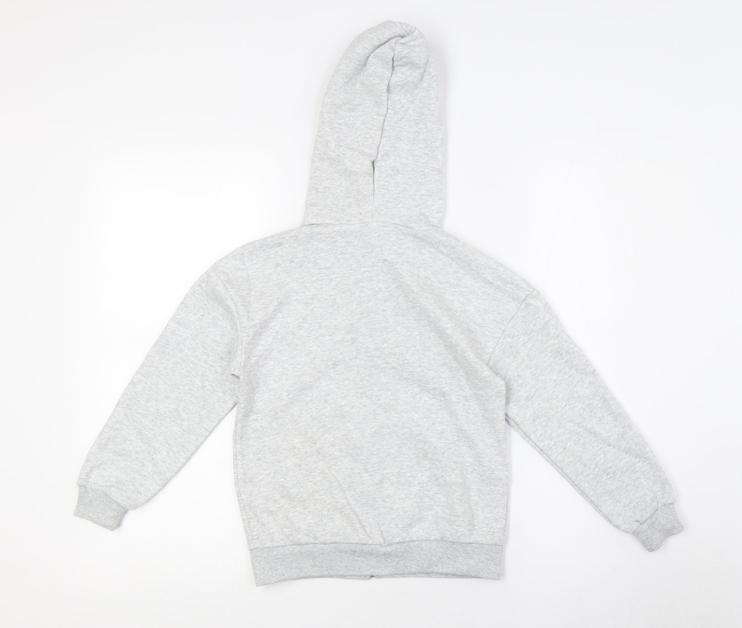 H&M Girls Grey Cotton Full Zip Hoodie Size 6 Years Zip - Ages 6-8