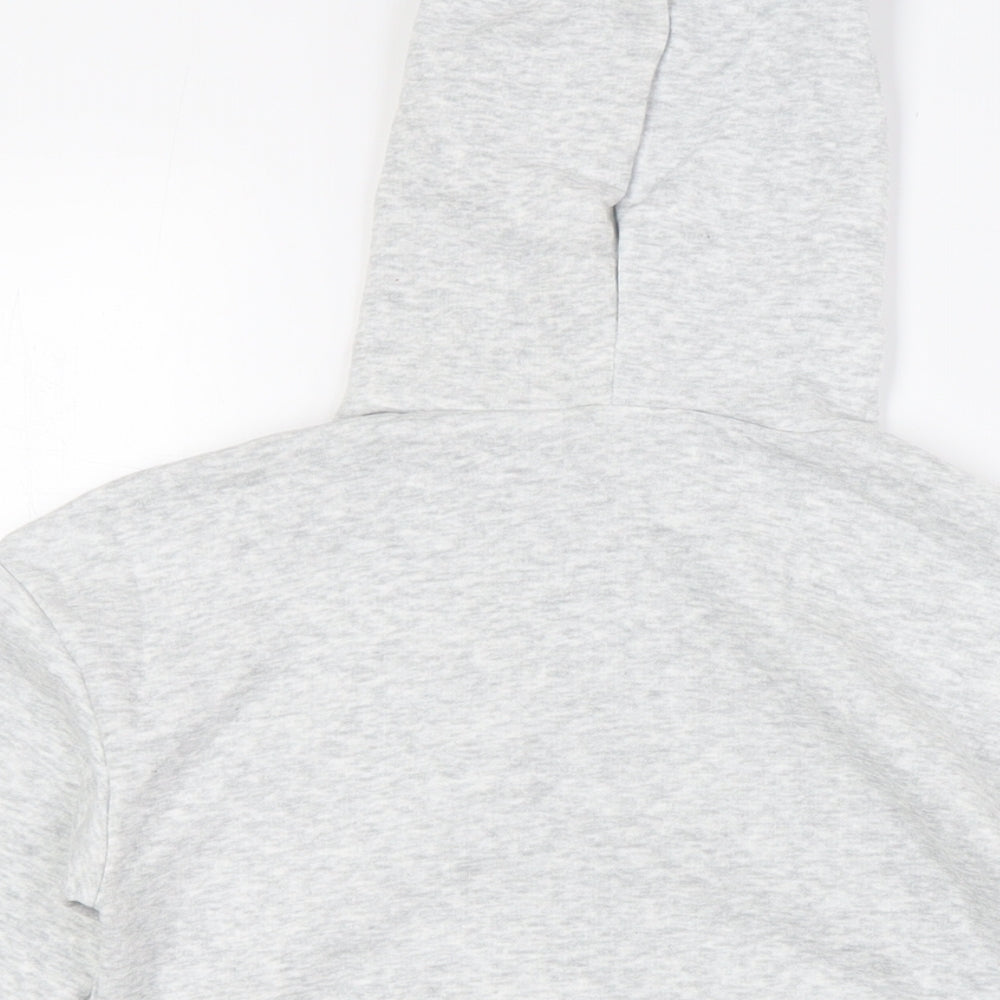 H&M Girls Grey Cotton Full Zip Hoodie Size 6 Years Zip - Ages 6-8