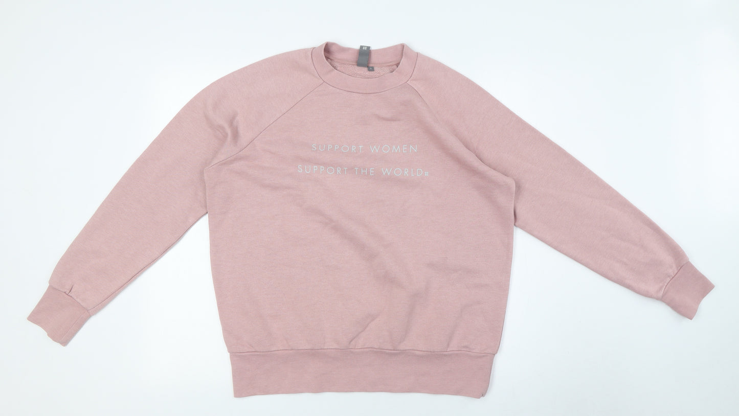 Sweaty Betty Womens Pink Cotton Pullover Sweatshirt Size S