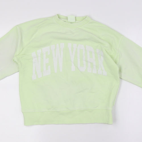 Zara Girls Green Cotton Pullover Sweatshirt Size 6 Years - NewYork