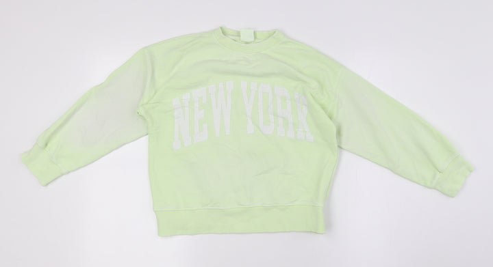 Zara Girls Green Cotton Pullover Sweatshirt Size 6 Years - NewYork