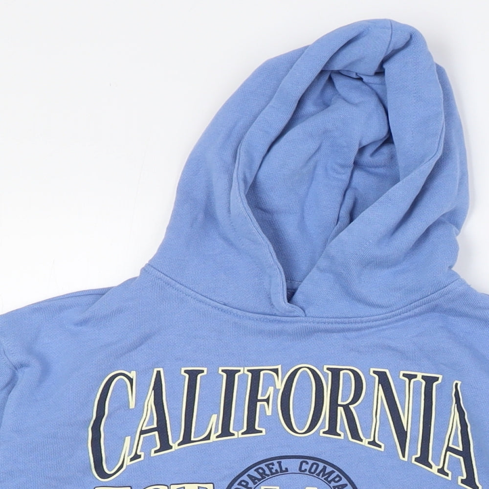 Zara Girls Blue Cotton Pullover Hoodie Size 6-7 Years - California