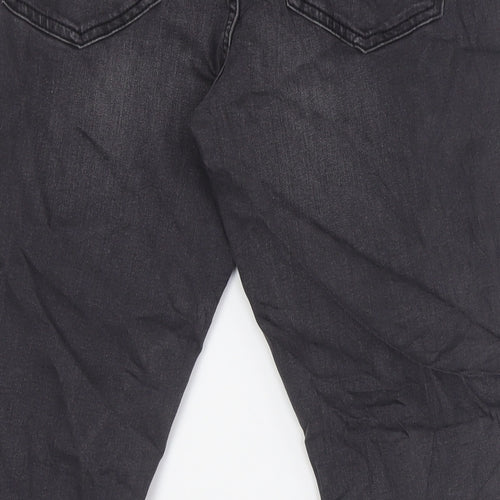 Marks and Spencer Womens Grey Cotton Skinny Jeans Size 12 L27 in Slim Zip