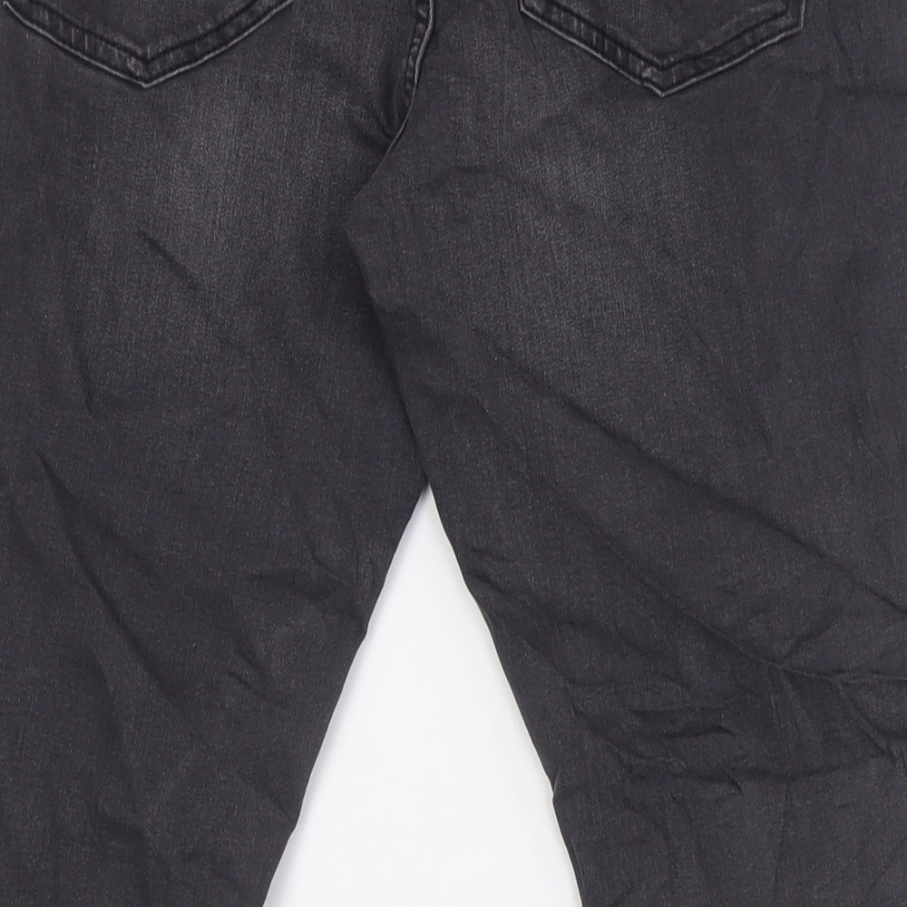 Marks and Spencer Womens Grey Cotton Skinny Jeans Size 12 L27 in Slim Zip