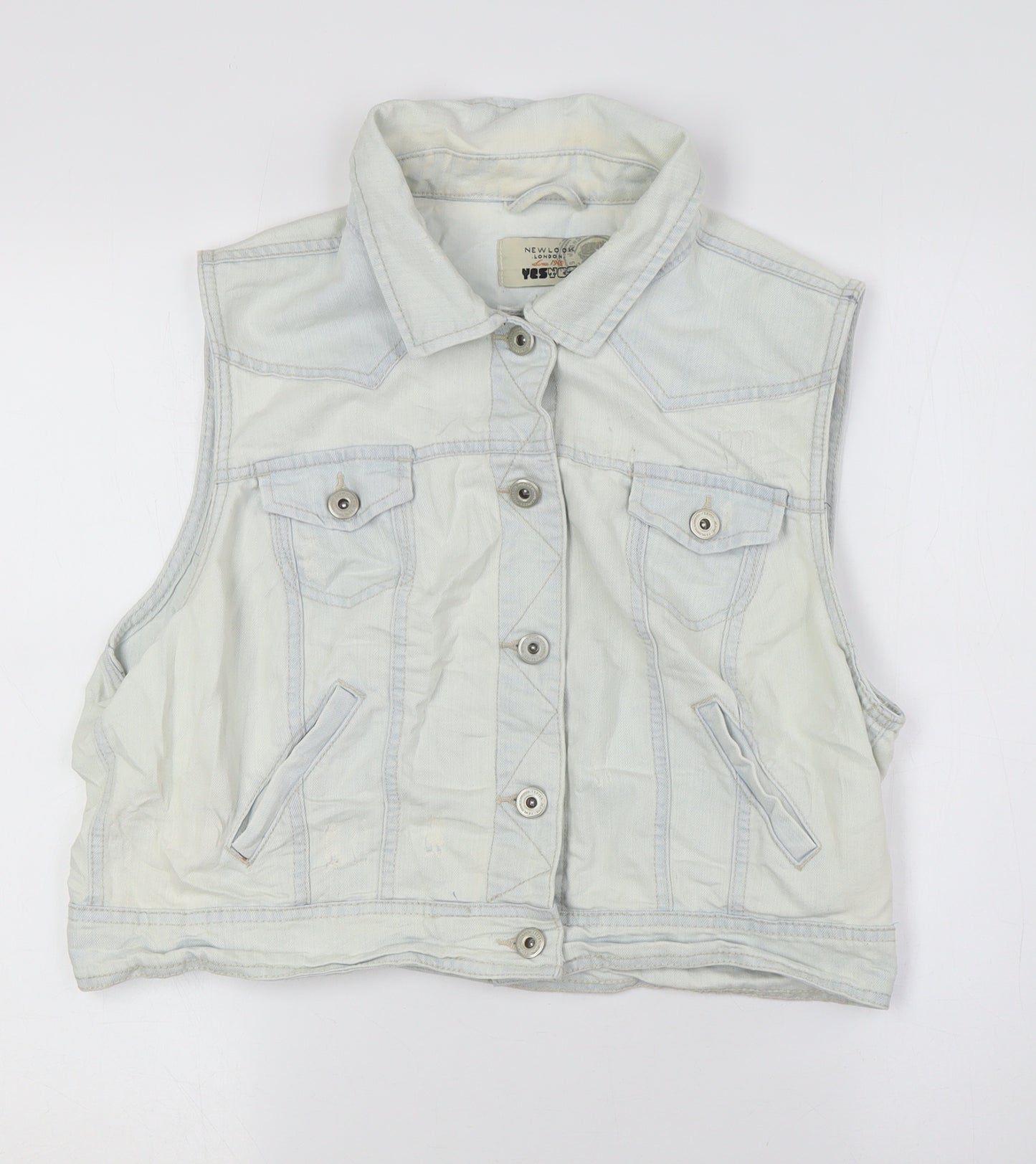 New Look Womens Blue Jacket Waistcoat Size 18 Button