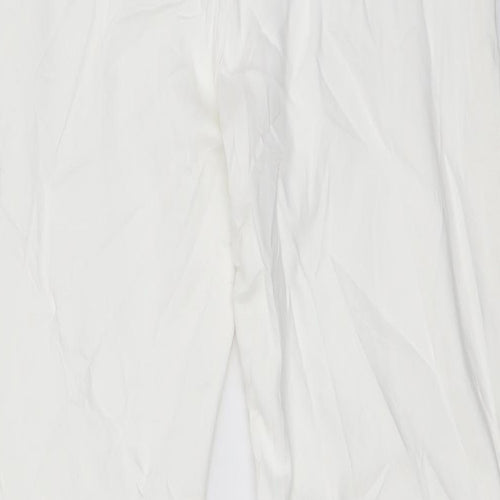 Marks and Spencer Womens White Cotton Skinny Jeans Size 12 L31 in Regular Zip - Embellished Back Pockets