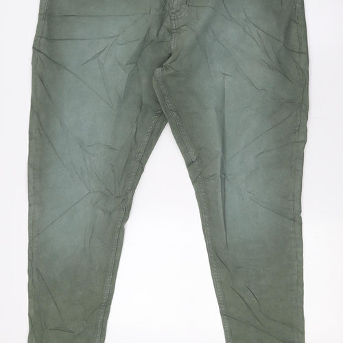 Marks and Spencer Womens Green Cotton Skinny Jeans Size 20 L29 in Regular Zip