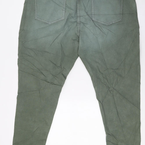 Marks and Spencer Womens Green Cotton Skinny Jeans Size 20 L29 in Regular Zip