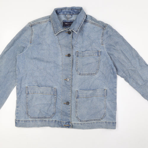 Marks and Spencer Womens Blue Jacket Size 12 Button