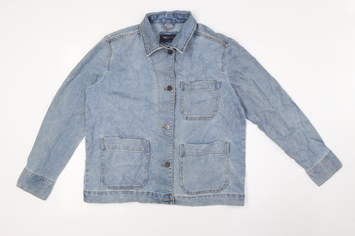 Marks and Spencer Womens Blue Jacket Size 12 Button