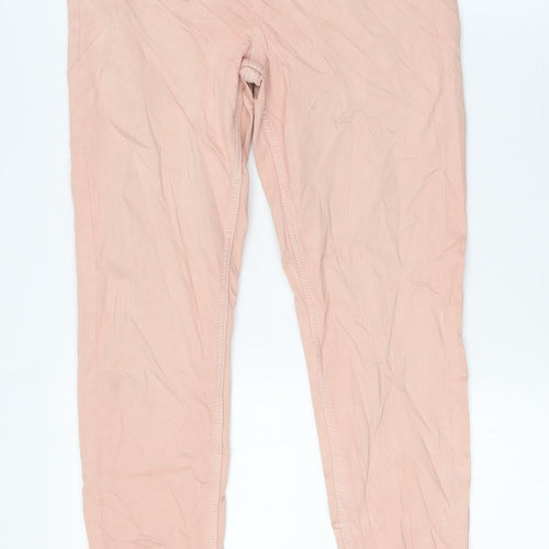 Marks and Spencer Womens Pink Cotton Skinny Jeans Size 8 L27 in Regular Zip