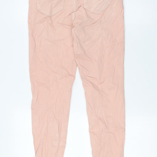 Marks and Spencer Womens Pink Cotton Skinny Jeans Size 8 L27 in Regular Zip