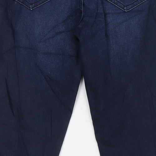 Marks and Spencer Womens Blue Cotton Skinny Jeans Size 12 L29 in Regular Zip