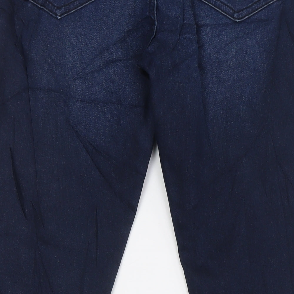 Marks and Spencer Womens Blue Cotton Skinny Jeans Size 12 L29 in Regular Zip