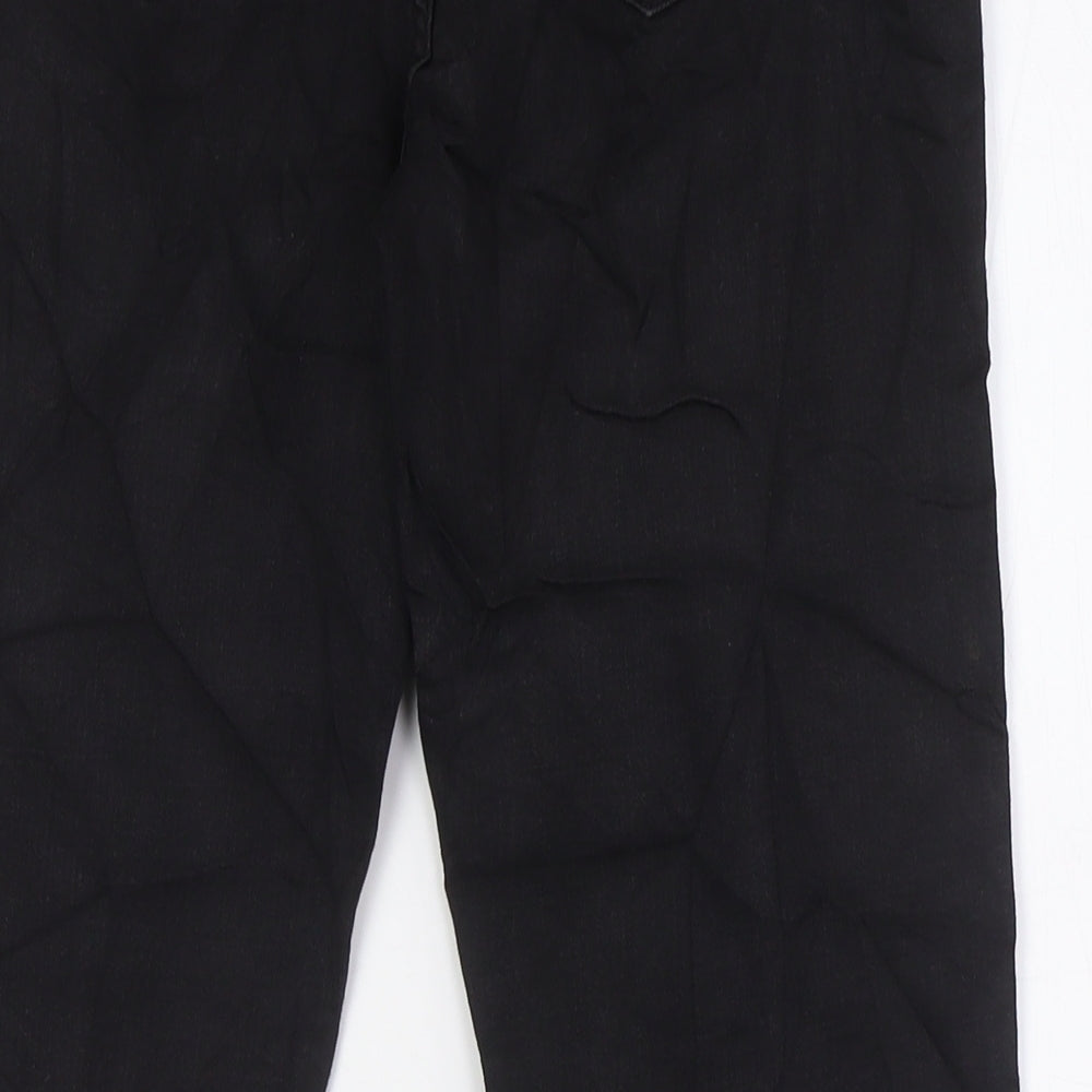 Marks and Spencer Womens Black Cotton Straight Jeans Size 8 L27 in Regular Zip