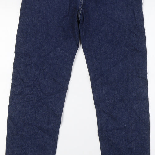 Marks and Spencer Womens Blue Cotton Skinny Jeans Size 6 L30 in Relaxed Zip