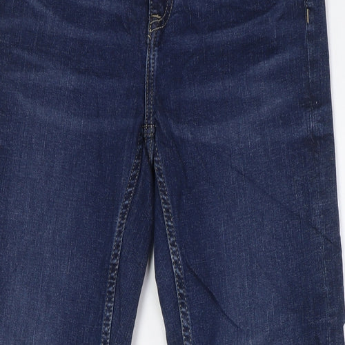 Marks and Spencer Womens Blue Cotton Skinny Jeans Size 6 L30 in Relaxed Zip