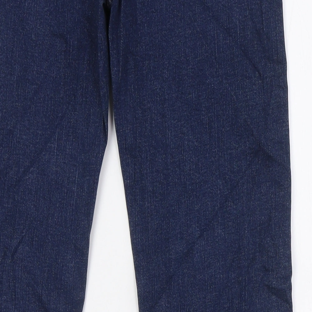 Marks and Spencer Womens Blue Cotton Skinny Jeans Size 6 L30 in Relaxed Zip