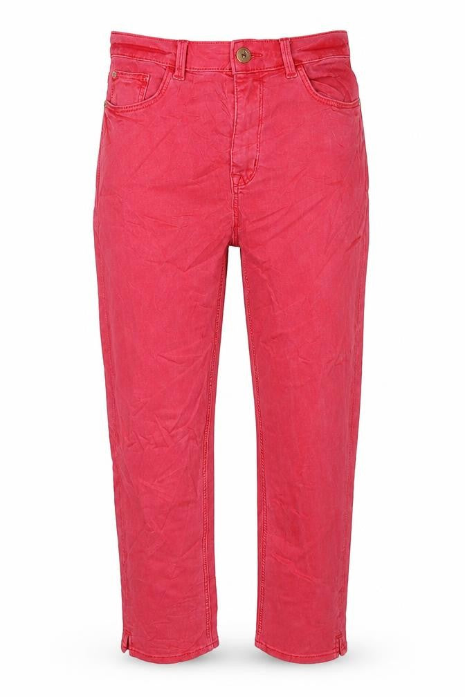 Marks and Spencer Womens Red Cotton Cropped Jeans Size 10 L23 in Regular